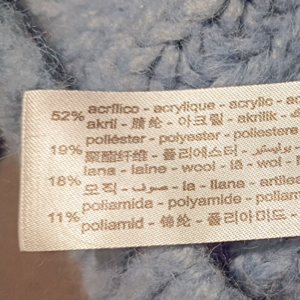 ZARA Light Blue Chunky Knit Turtleneck Sweater | Size S - Picture 11 of 11